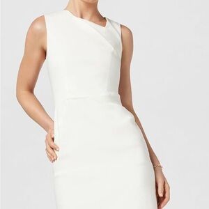 Halston Heritage White Sleeveless Sheath Dress - Classic Women's Dress